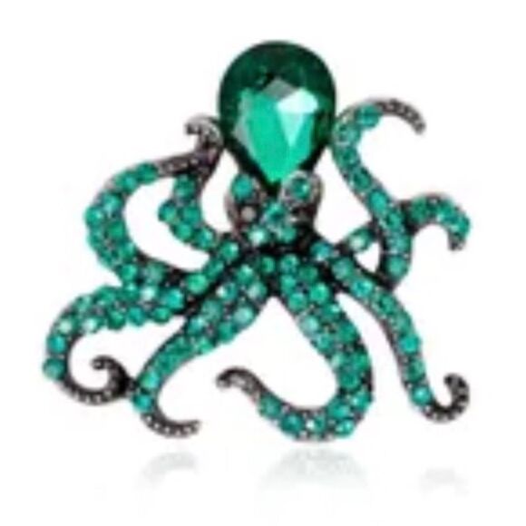 🐙 Betsy Johnson sparkling octopus brooch 🐙 - Picture 3 of 6